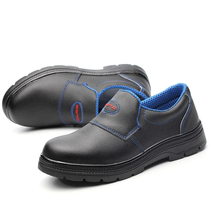 

large size men casual breathable steel toe caps working safety shoes anti-puncture soft leather tooling security boots protect
