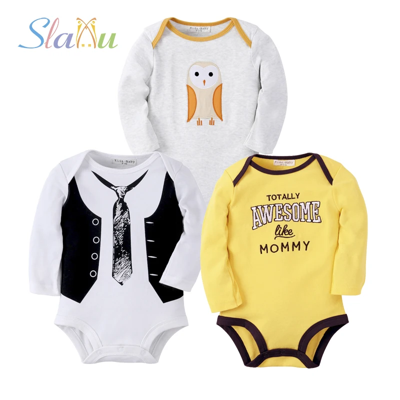 Buy 3PCS Cotton Baby Bodysuits Toddler Boy Jumpsuit
