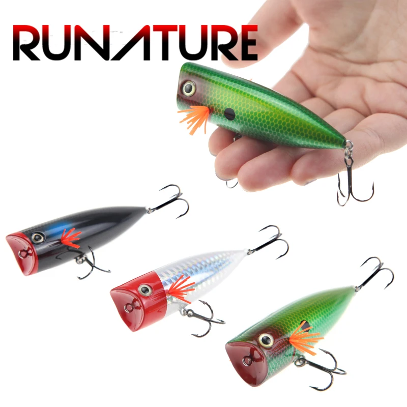 

Runature Topwater Fishing Lures Popper Bait 75mm 12g Crankbaits Fishing Tackle Artificial Hard Lures Mini Popper Fishing Lures