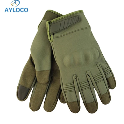 Новые камуфляжные тактические сенсорные перчатки армейские водонепроницаемые Пейнтбольные стрельбы Военные перчатки для страйкбола противоскользящие перчатки на весь палец - Цвет: army green