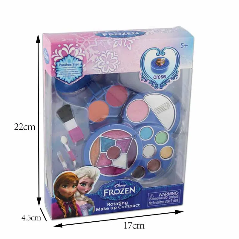 2018 Disney Children's Cosmetics Frozen Rotating Fashion Safety Makeup Box Girl Pretending To Play Toy Party Birthday Gifts