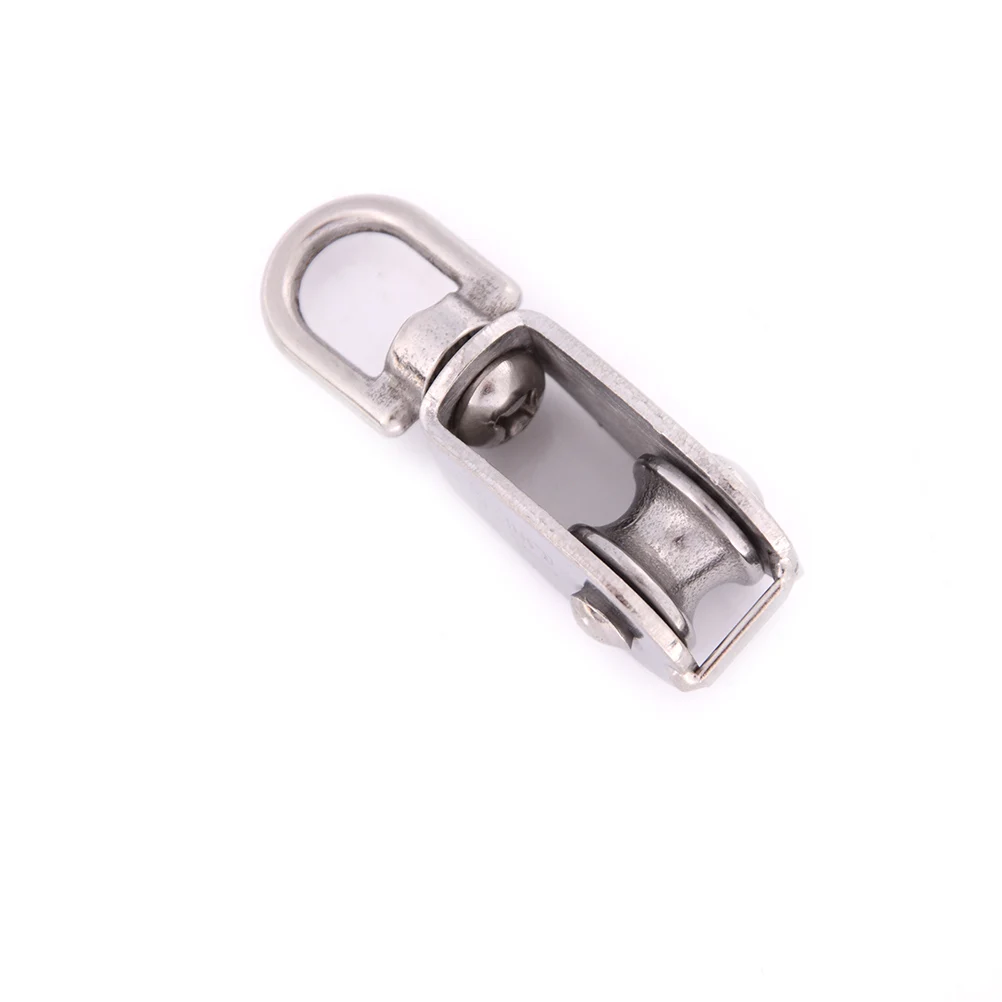

1PCS Stainless Steel M15 Wheel Swivel Pulley Block Heavy Duty Steel Single Wheel Swivel Lifting Rope Pulley For Wire Rope