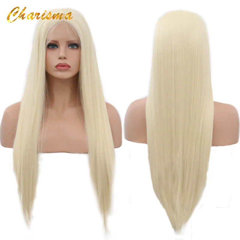 

Charisma Hand Tied #613 Hair Color High Temperature Fiber Hair Straight Synthetic Lace Front Wig For Women With Baby Hair