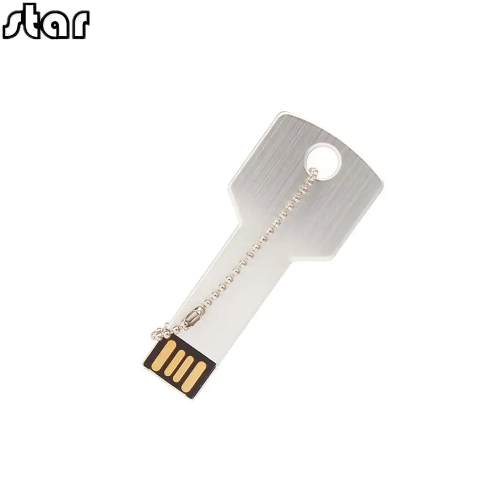 

Metal Key USB Flash Drive 64GB Real Capacity Pendrive 32GB U Disk 2.0 128GB 16GB 8GB 4GB Pen Drive Memoria Usb Free Custom Logo