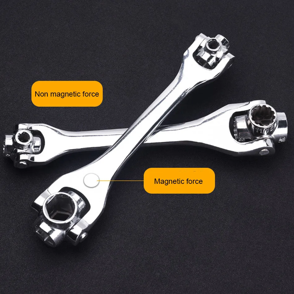 8 in 1 multi functional wrench rotary multi head outer six angle sleeve