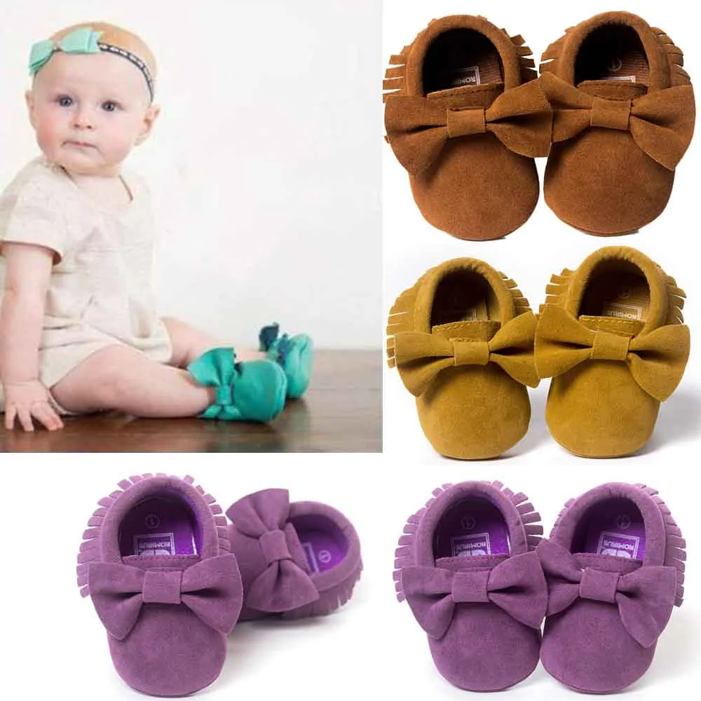 

Spring Newborn Baby Shoes Girls Boy Anti-Slip Prewalkers Crib Tassels Bowknot Shoes Toddler Sneakers Casual Shoes 0-18 month