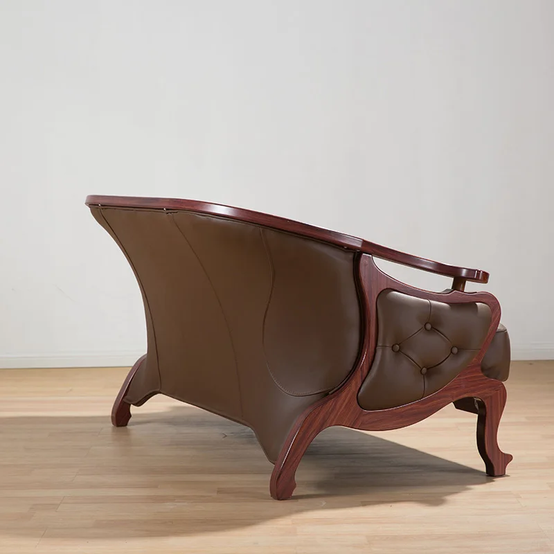 U-shaped environmental simulation leather sofa Modern Antique living room sofas High-quality rebound sponge elegant furniture