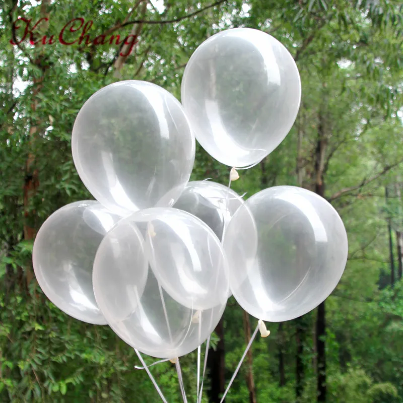 100pcs/lot 2.2g 12 inch Clear Balloons Transparent Ballons Latex Helium