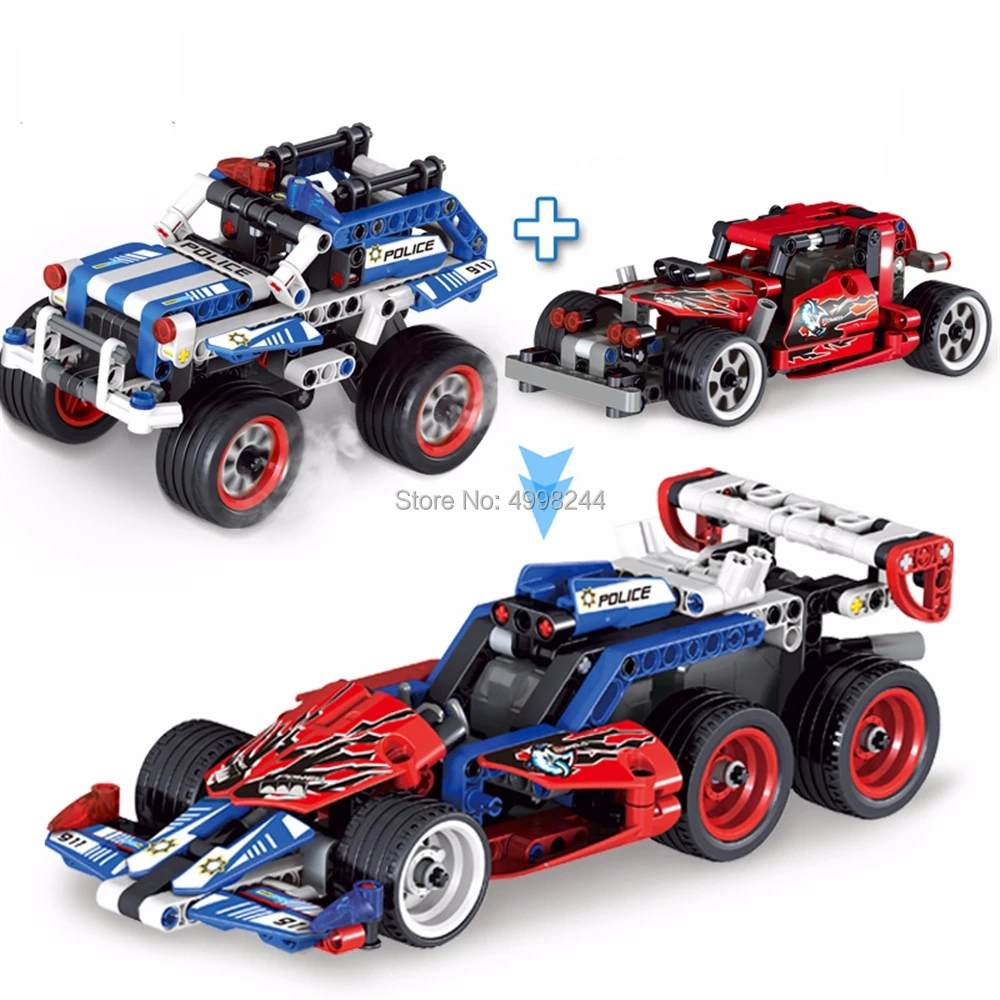 Ql0402-3 353 шт. технология отката гоночный автомобиль Sportscar полицейский конструктор