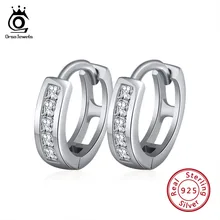 ORSA JEWELS 925 Sterling Silver Rose Gold Color Hoop Earrings For Women With AAA Zircon Silver Earring Jewelry Wholesale OSE105 kjjeaxcmy boutique jewels 925 sterling silver inlaid with blue topaz ring pendant earrings necklace with silver gold color