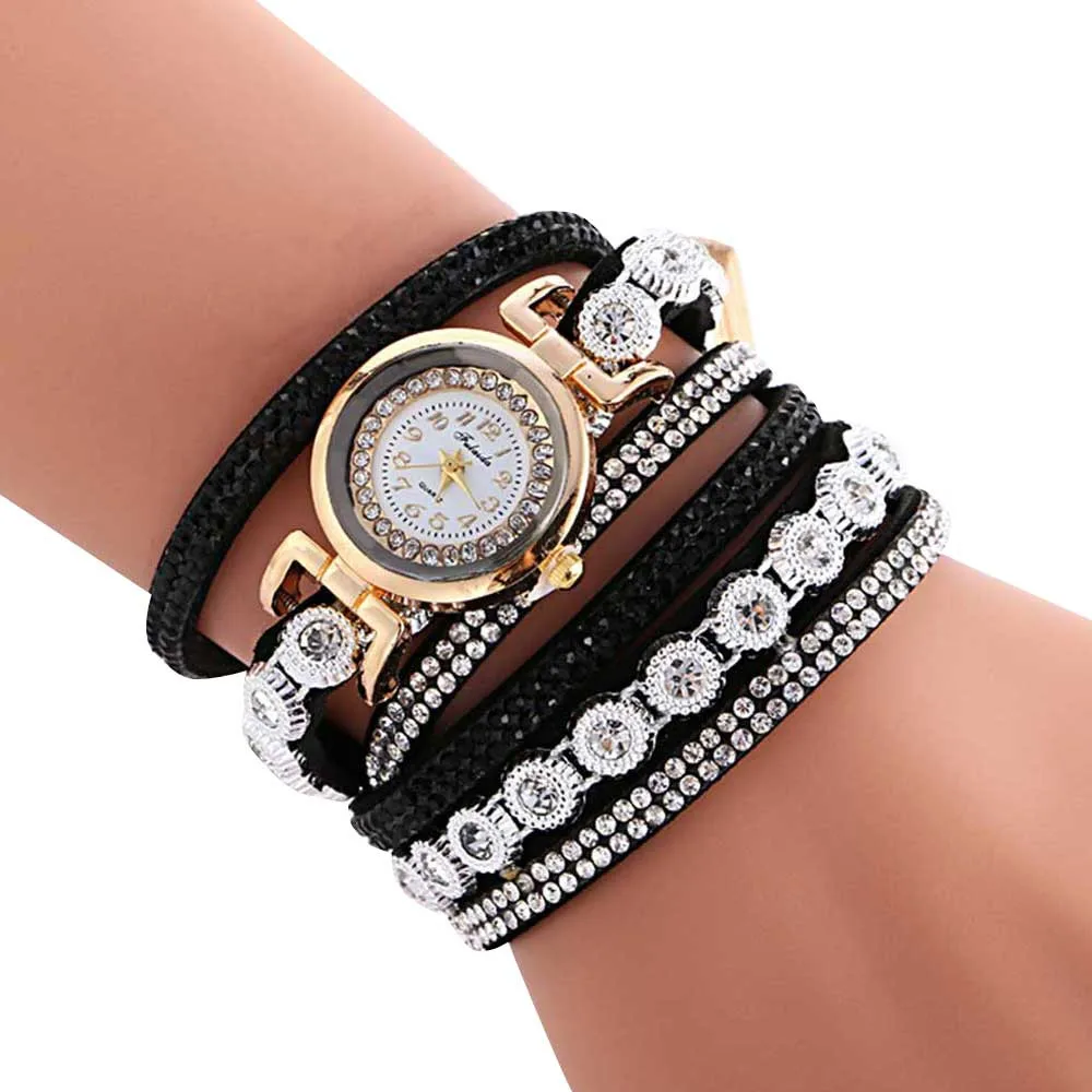 Женские часы с металлическим декоративным круговым кварцевым ремешком, женские часы с браслетом, женские часы, брендовые Роскошные модные часы