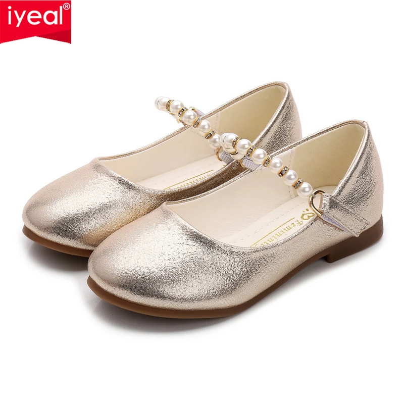 Girls Casual Shoes Sneakers Little Kids Big Kids Pu Leather Girls Pearl Dress Shoes Party Dance Shoe Flats