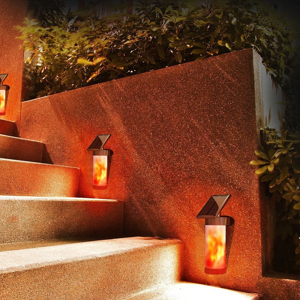 Lâmpada do Jardim ao ar Caminho Tocha Dança Chama Led Solar Powered Cintilação Livre Gramado Lâmpada Jardim Paisagem Luz 7 High Quality Luzes e Iluminação