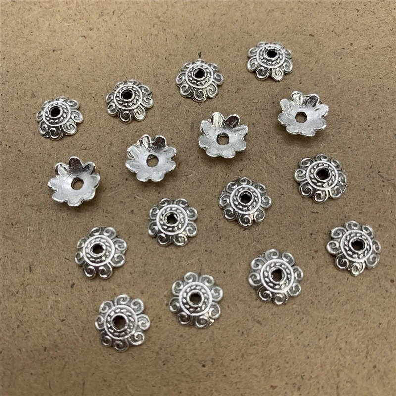 

100pcs 8x8mm "Flower Torus" Shape Alloy Beads Cap Jewelry Findings Charms Bracelets Spacer Beads For Jewelry Making JSPJ-049