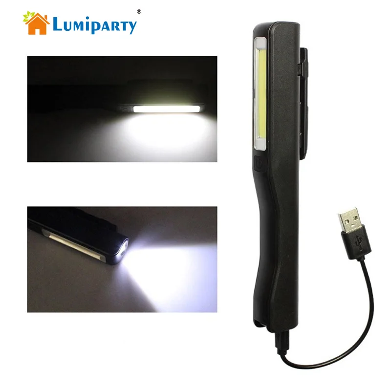 Lumiparty USB Charging LED Flashlight LED Worklight Rechargeable Inspection Lamp Pen Pocket ...