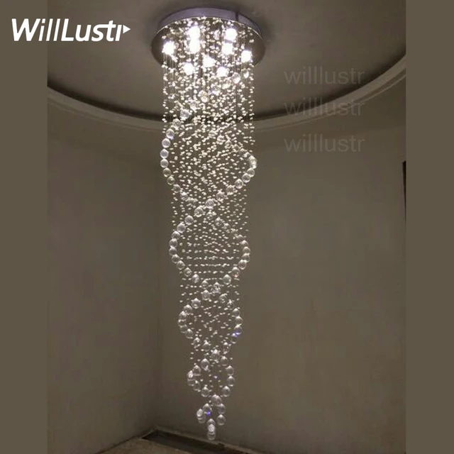 Willr Crystal Chandeliers Pendant Lamp Double Spiral K9 Willr Crystal Chandeliers Pendant Lamp Double Spiral K9 Chandelier Led Bulb Suspension Light Stair