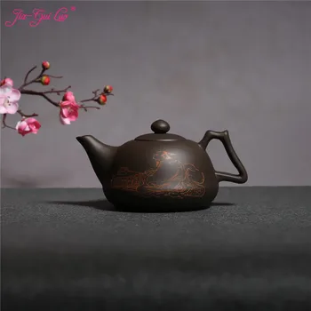 

JIA-GUI LUO 600MLL Purple Clay yixing teapot traditional chinese tea set oolong tea Portable travel tea set H027
