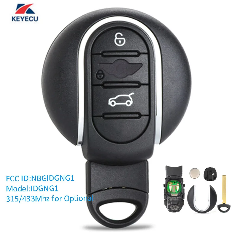 KEYECU Replacement OEM Smart Remote Key Fob 3 Button 315/434MHz Optional for BMW Mini Copper 2013-2017 Fcc # NBGIDGNG1 KEYECU Replacement OEM Smart Remote Key Fob 3 Button 315/434MHz Optional for BMW Mini Copper 2013-2017 Fcc # NBGIDGNG1