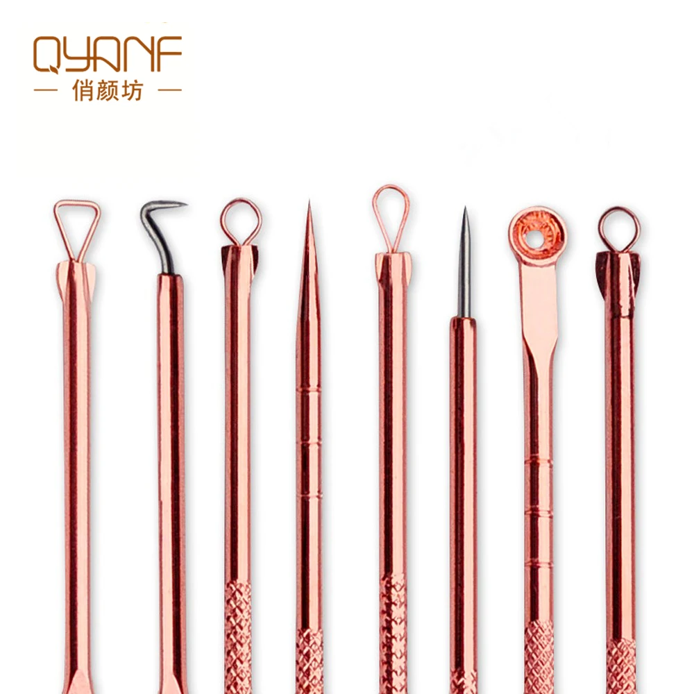 

Rose Gold Acne Removal Needle Pimple Needle Blackhead Remover Acne Treatment Acne Needle Black Mask Acne Extractor Remover 4PCS