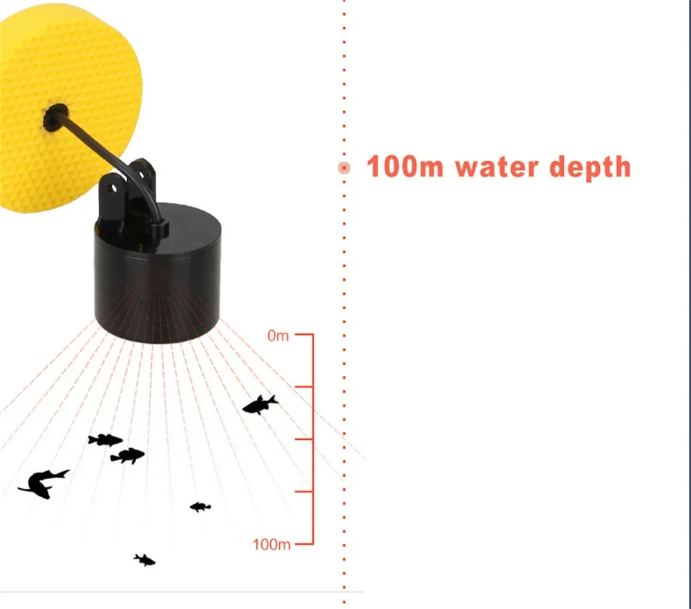 Лаки гидролокатор преобразователь 328 футов 100 м глубина воды рыбы гидролокатор кабельный преобразователь гидролокатор рыбы гидролокатор