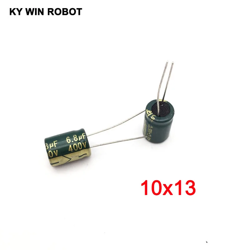 10 шт. 400V 6,8 мкФ 10x13 мм 105C радиальные высокочастотный низкое сопротивление электролитический конденсатор с алюминиевой крышкой, 6,8 мкФ 400V