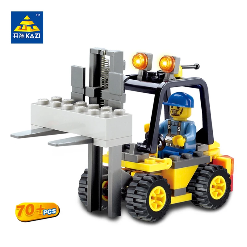 KAZI City Build Model Building font b Blocks b font Engineer Forklift Truck font b Block