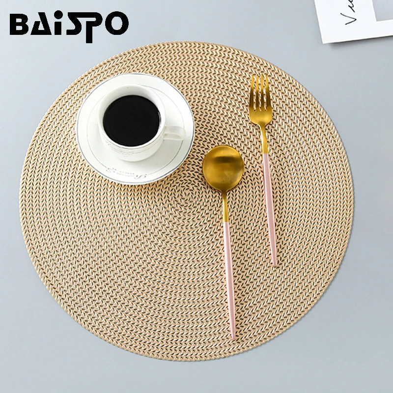 Baispo 2 шт./компл. ПВХ салфетки для ресторана отеля термостойкие износостойкие