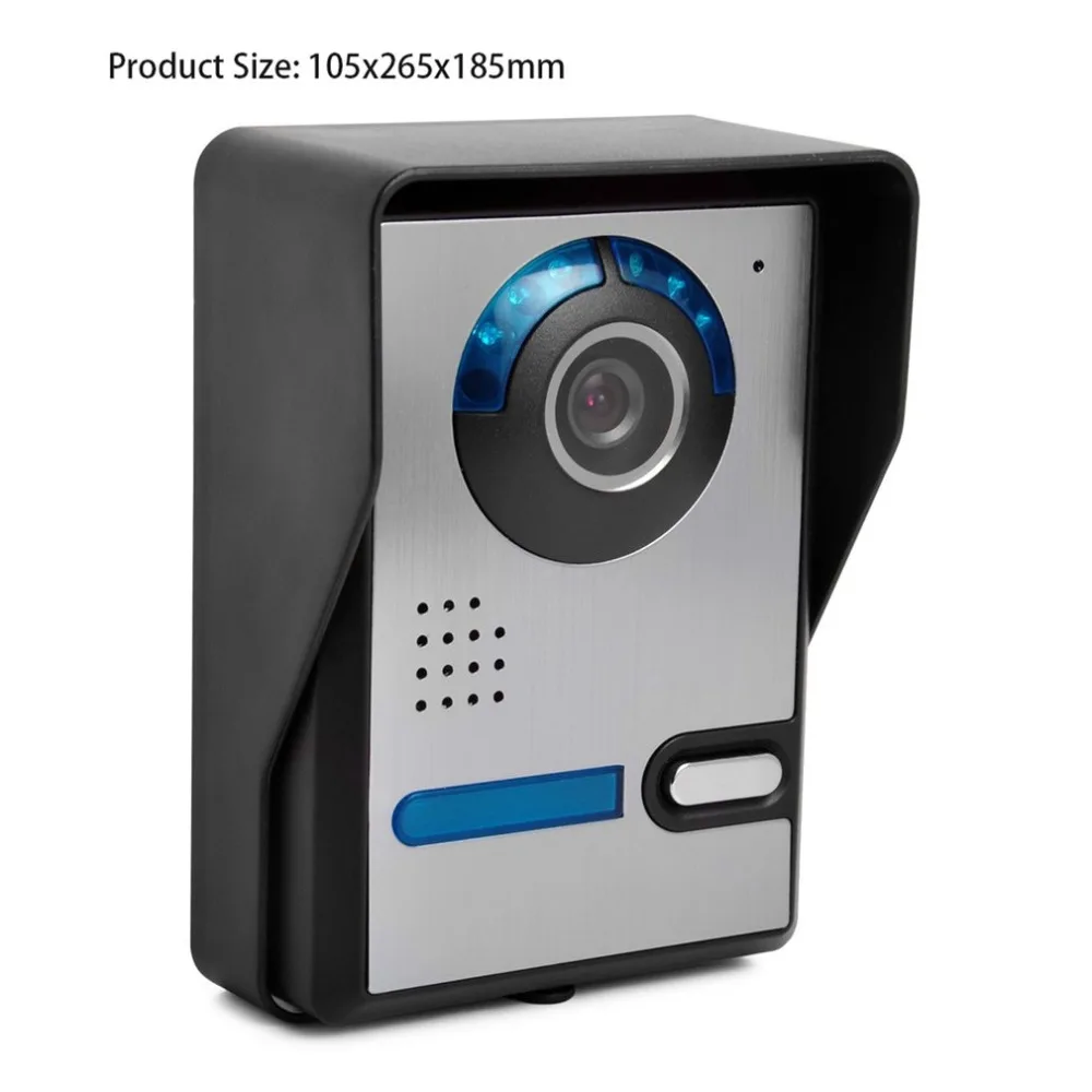 

New 7 Inch Color Visual Talkback Doorbell Night Vision Rain Proof Outdoor Machine Angle Adjustable Visual Intercom