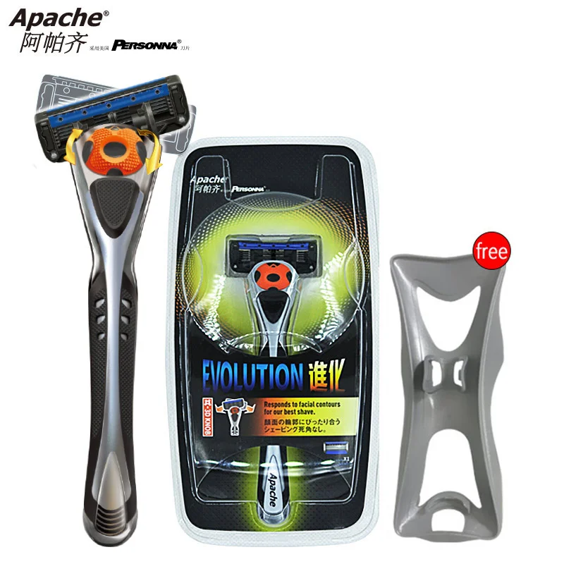 Apache Shaving Razor blades For Men Shaver Machine blade 5 Blades for shaving Mens 1 Handle + Cartridge set | Красота и здоровье