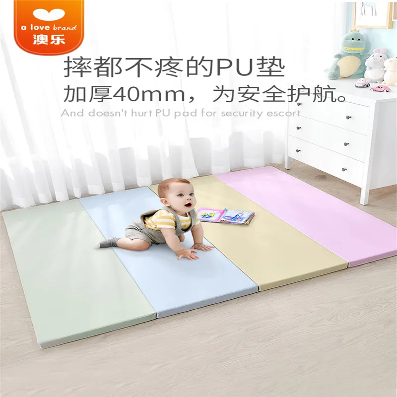 

Baby PU crawling mat thick baby living room baby fence crawling mat odorless Waterproof wear folding easy to carry