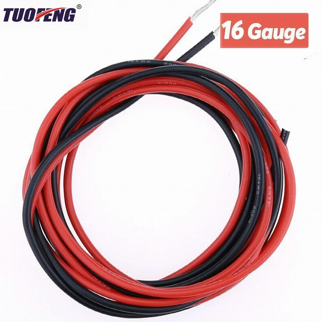 16AWG силиконовый провод красный черный соединительный кабель высокая термостойкость многожильный луженый медный провод