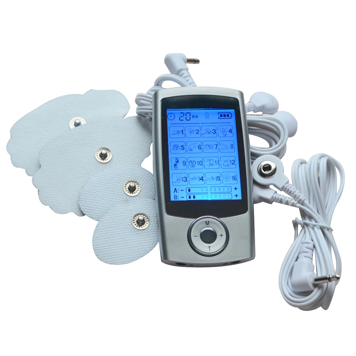 16 Modes Electric Digital TENS/EMS Massager Multifunction Shiatsu Deep Trigger Point Vibrate Massage Machine Dual Output