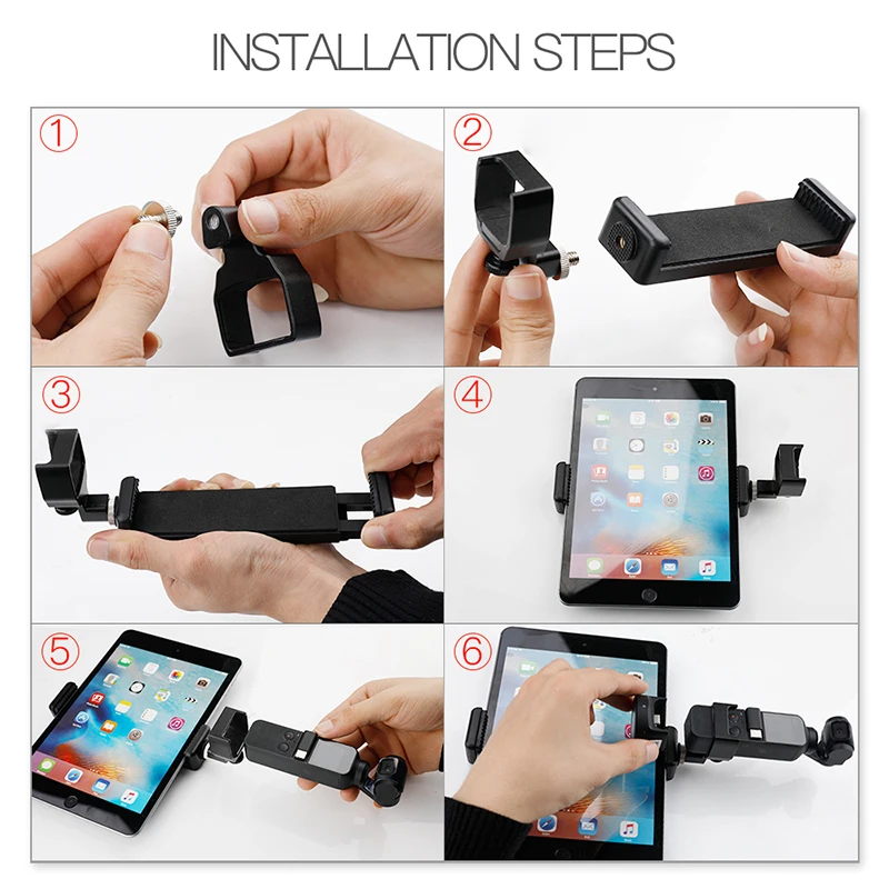  7.9 inch  9.7 inch tablet Clip Extended Bracket Clip adapter mount  for DJI osmo Pocket Handheld gimbal camera Accessories (11)