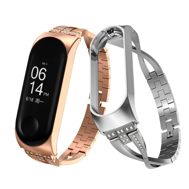 Для Xiaomi Band 5 или 4 3 браслет из нержавеющей стали металлический ремешок часы