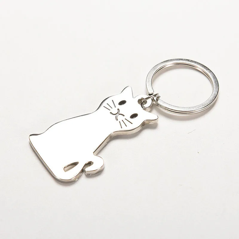 1 шт. симпатичная в форме кошки металлическая цепочка для ключей брелок для ключей праздничный подарок Лучшая цена