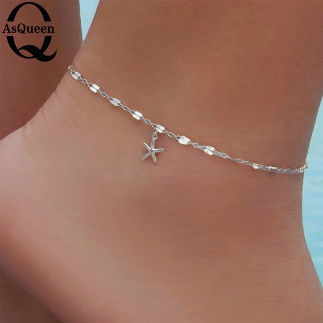 Золотой цвет босиком звезда цепь пляж ювелирные изделия лодыжки браслет на лодыжке босиком ювелирные изделия браслет на ноге простой - Окраска металла: Style3-silver