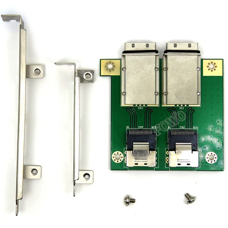 2 порта Внутренний SFF-8087 Mini SAS 36Pin до 2 портов внешний SFF-8088 Mini SAS 26Pin с адаптером PCI с высоким кронштейном