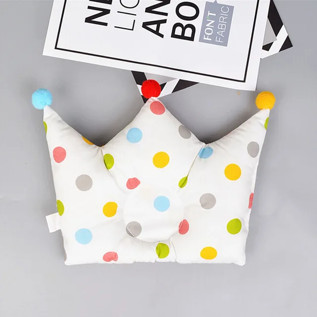 

0-12 Months Baby Shaping Pillow Prevent Flat Head Infants Crown Dot Bedding Pillows Newborn Boy Girl Room Decoration Accessories