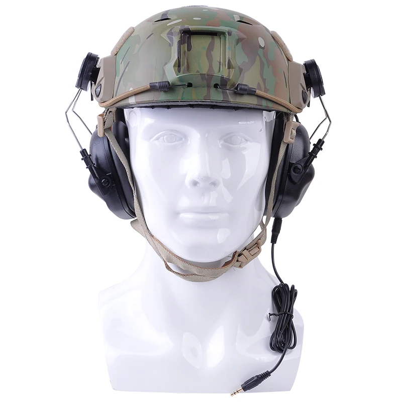 Электронные Наушники для защиты слуха(быстрый шлем) адаптированы к дуговой военной трассе шлема