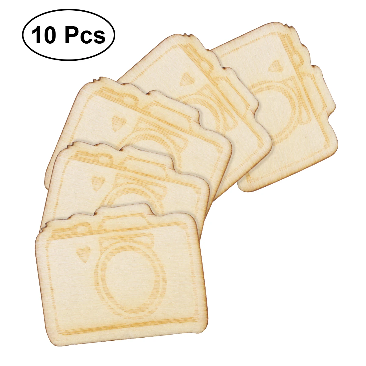 

10pcs Unfinished Wood Cutout Chips Wooden Slices Ornaments For DIY Arts Crafts Projects