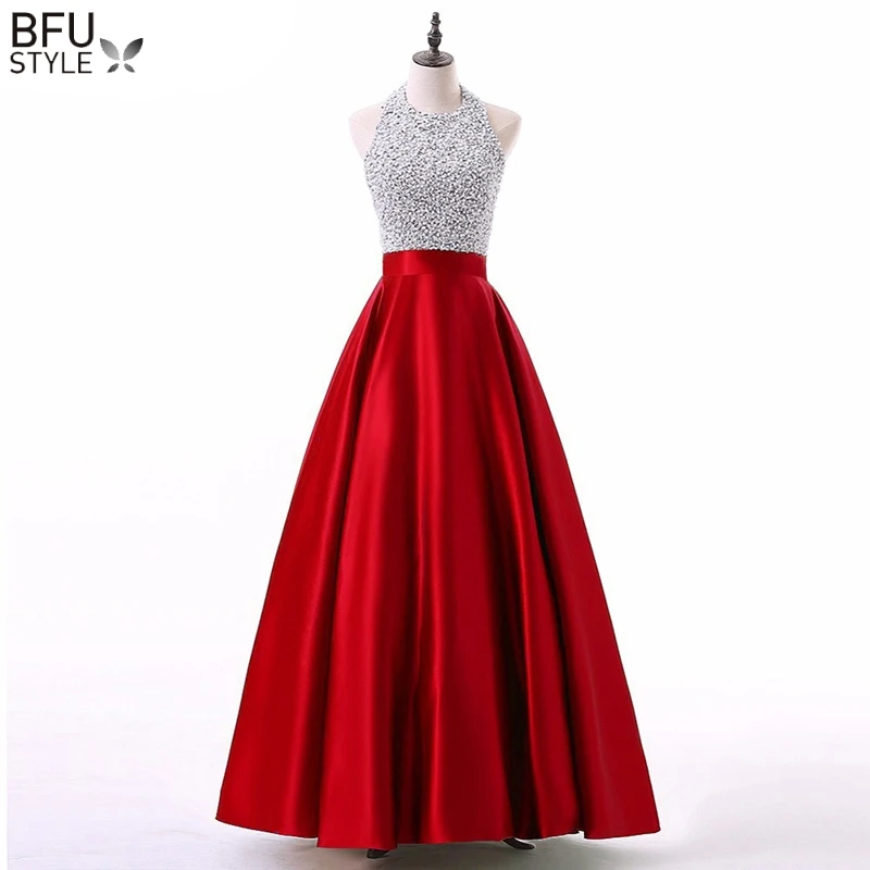 

Elegant Women Sequins Shiny Maxi Dress Halter Backless Dresses Autumn Sexy Long Gown Party Proms Evening Mujer Vestidos De Festa