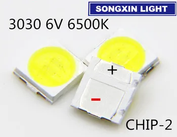 

4000PCS 3030 WHITE LED 110-120LM 6V-150mA Cool white 6000-6500k 3030 SMD LED DIODE Lighting Supre Bright