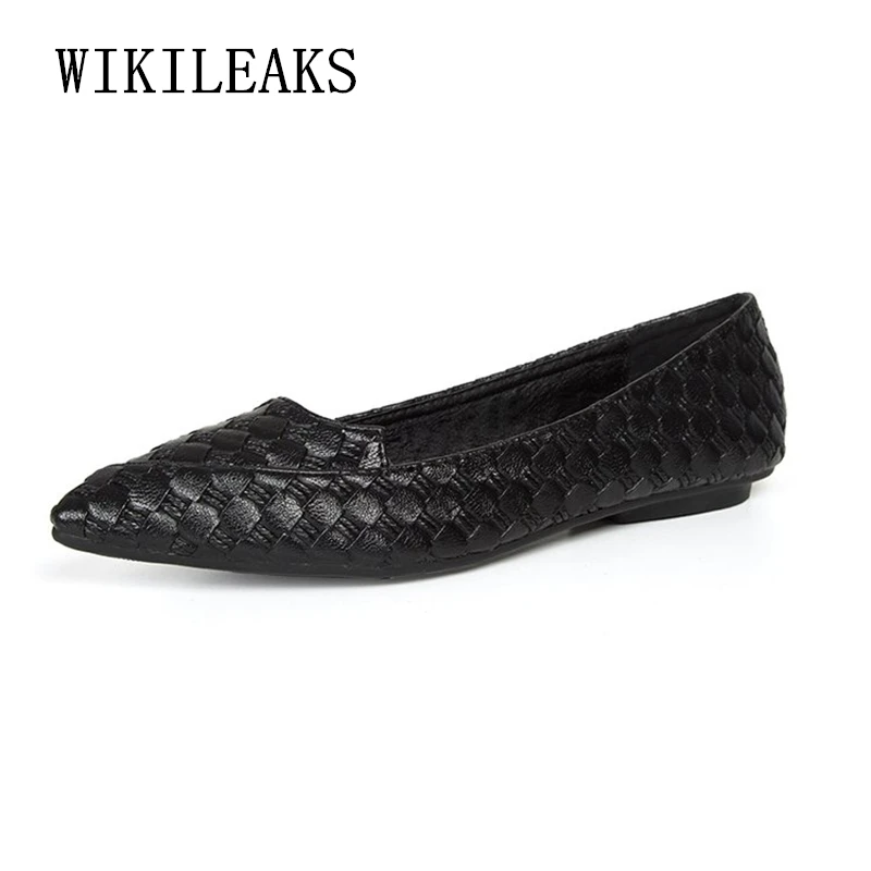

Leather Weave Flat Shoes Woman Autumn Slip On Shoes For Women Loafers Zapatos Mujer Ballet Flats Womens Shoes Zapatos De Mujer