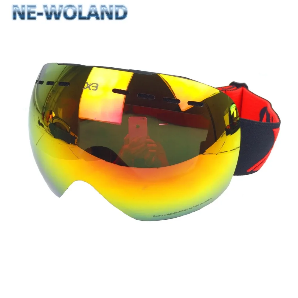 New products double layers lens rimless goggles for skiers,anti-uv 400,anti-fog,wind proof, passed CE certification.