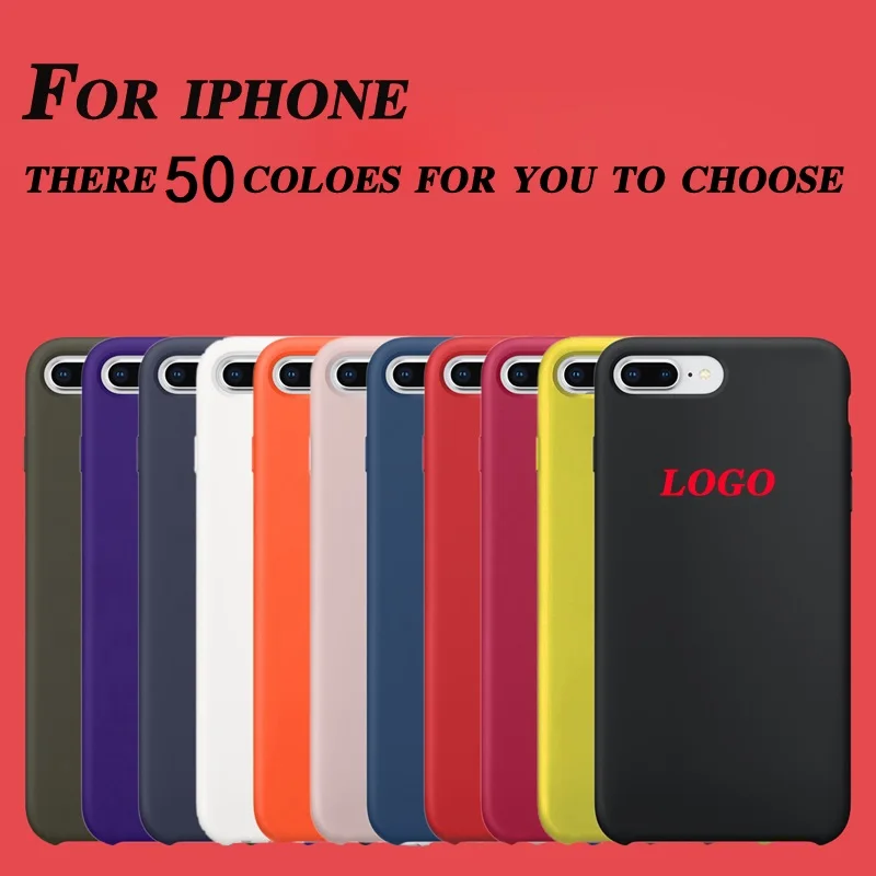 

50pcs/lot Original with Relief logo Official 1:1 for iPhone Emboss Silicone Case for iPhone 6S 7 8 plus X XR XS Mas funda coque