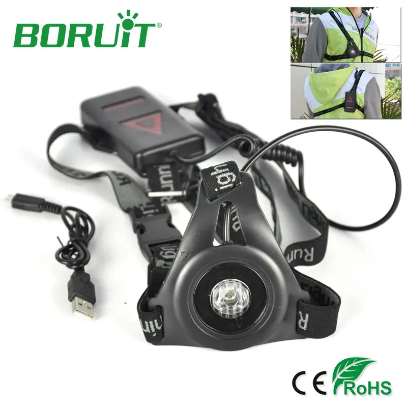 

BORUiT XPE LED Headlamp 3 Modes Headlights Rechargeable USB Sports Running Light Camping Hunting Head Lamp Torch Lanterna