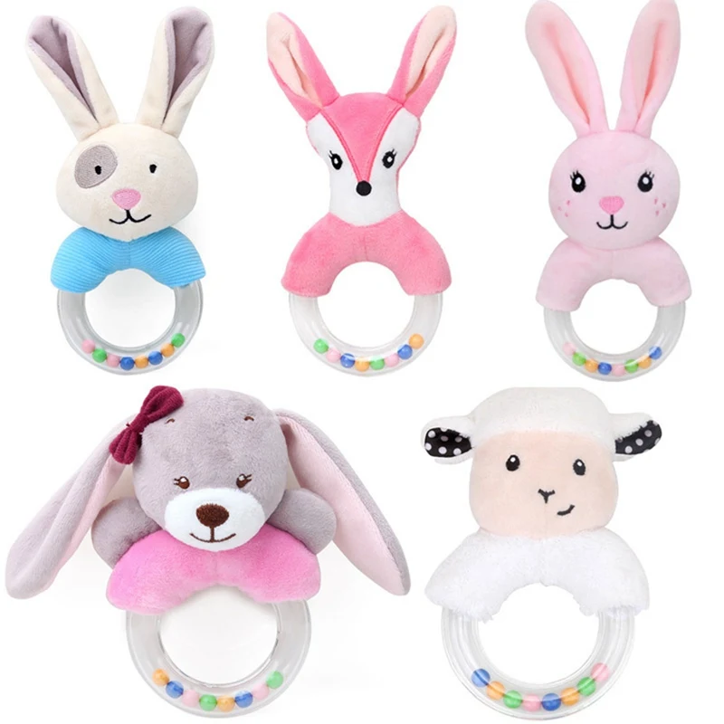 

New Cute Plush Baby Toys Cartoon Animal Mobile Educational Toys Kids Newborn Toy Hand Bells