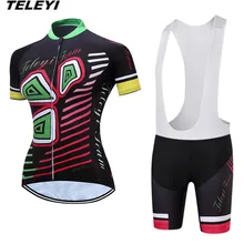 TELEYI красочные MTB велосипед Джерси нагрудник шорты набор Ropa Ciclismo maillot Женская велосипедная одежда велосипед для девочки Топ Нижняя Женская
