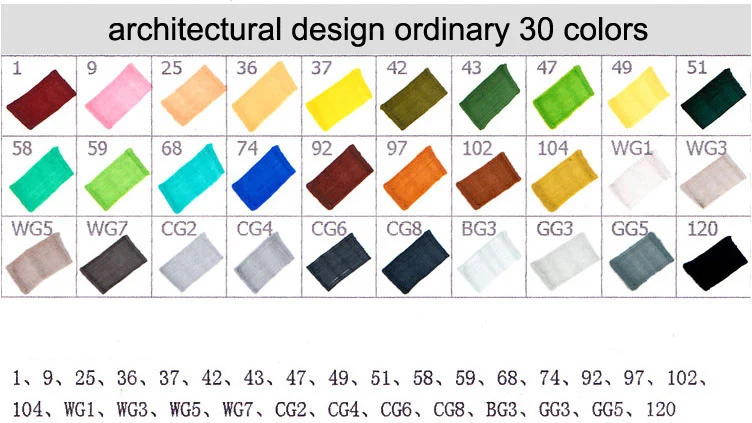 Touchfive 30/40/60/80 цветов двойной головкой маркер для рисования ручка жирной алкогольных маркер для рисования кисть для рукоделия для анимации Manga - Цвет: 30 Architectural Set