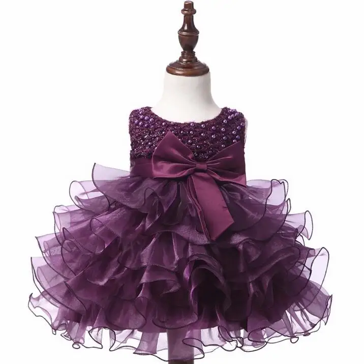 New Fashion Baby Girls Dresses Children Sleeveless Beading Tulle